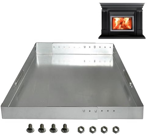 Bandeja de chimenea, bandeja de cenizas de chimenea - Soporte de emprendería de acero con paquete de asquerosos con paquete de tornillo | Accesorios para el lugar para el hogar del hogar resistente al