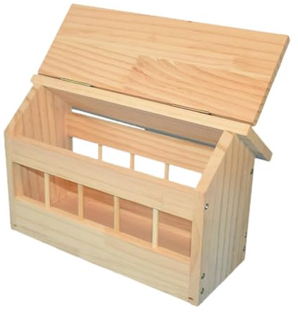 RoaQinFo Comedero Dispensador de Comida para Palomas, Suministros para Aves, Madera, Jardín, Comedero para Pollos, para Aves de Corral, Palomas, S