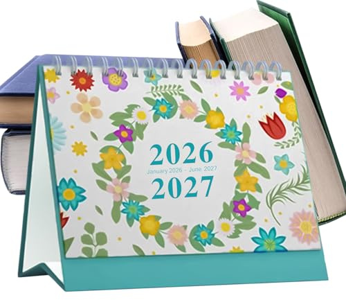 Calendario de Escritorio 2026 - Semanal Diario 18 Meses con Notas | Calendarios de Enero 2026 a Junio 2027 Decoración de Escritorio,Para Oficina Escuela Aula Planificación Académica Profesor