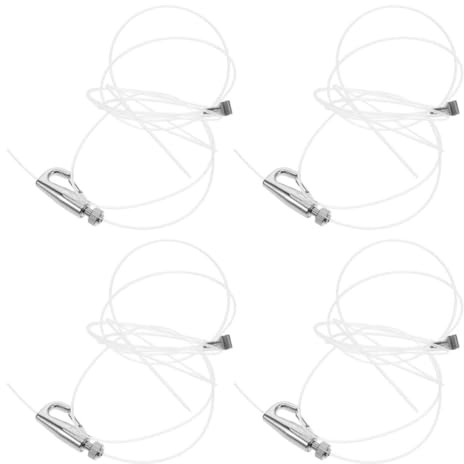 Alipis Ensemble de 4 Kits Suspendre pour Tableaux avec Fil en Nylon et Crochets en Acier Inoxydable, Réglables et Robustes, Système D'accrochage Mural pour Miroirs, Photos et Œuvres