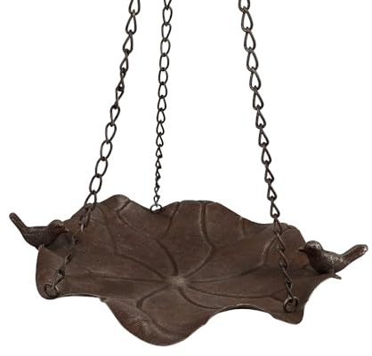 zeitzone Vogeltränke Hängend Vogelbad Vogelfutterschale zum Aufhängen Antik-Stil Braun