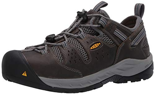 KEEN Utility Men's Atlanta Cool 2 Low Steel Toe ESD Work Shoe, Gargoyle/Midnight Navy, 12 Medium US