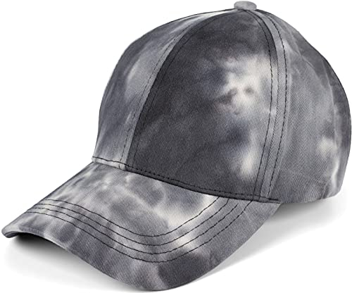 styleBREAKER Damen Baseball Cap mit Batik Muster, Muster Unikat, 6-Panel, Basecap, Click & Snap verstellbar 04023082, Farbe:Schwarz-Grau