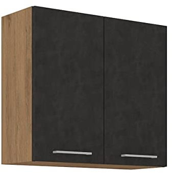 Vigo Hängeschrank 80 cm Eiche Lancelot Matera Grau Küchenzeile Küchenblock Küche