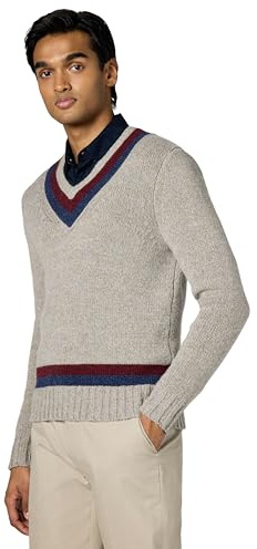 Brooks Brothers Luxury Wool Blend Long Sleeve V-Neck Tennis Sweater Suéter pulóver para Hombre