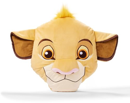 Disney Store Official Simba Character Face Cushion, The Lion King, 51cm/20”, Comfy Cuddly Fun Pillow Features Little Lion Face with Floppy Ears and Fluffy Tufts