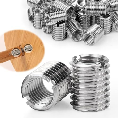 TXXATX 20 Piezas Inserto Rosca M8 a M6 x 8 mm Insertos Autorroscantes Acero Inoxidable Tuercas Reductoras con Rosca Externa para Proyectos de Muebles Automóviles Dispositivos Mecánicos
