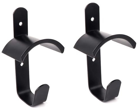 2PCS Black Metal Horse Bridle Rack Wall Mount with Hooks, 17cm Height x 8.7cm Width, for Horse Barn Tack Room Stall Storage