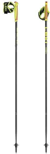 LEKI Evotrail FX.One TA Trekking Poles - Aluminum Lightweight Foldable Trekking Poles for Hiking & Trail Running - Black-Dark Anthracite-Neonyellow - 110 cm
