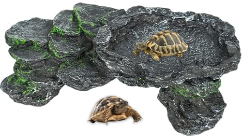 BAOSROY Reptilhule, Akvariumsgrotta, Vattensköldpaddor Akvarium, Sköldpaddstillbehör, Vattensköldpaddor Tillbehör, Akvariedekoration, Terrariumtillbehör, Sköldpaddssolplattform