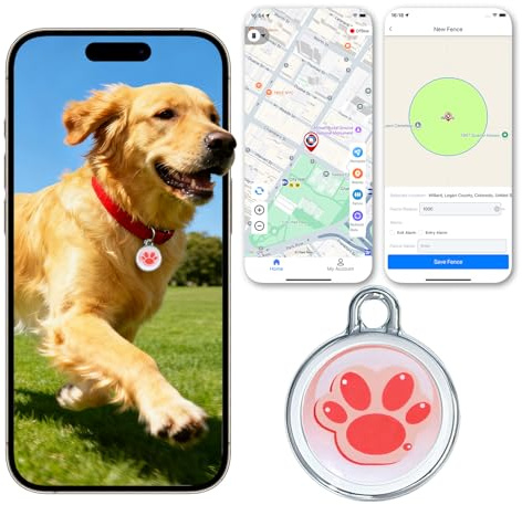 GPS Tracker for Pet, Real-Time Tracking for Dogs, Cats & Small Animals | Lightweie | Compatible with iPhone & Android