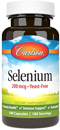 Carlson - Selenium, 200 mcg Yeast-Free, Prostate Health & Immune Support, Antioxidant, 180 capsules