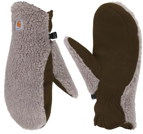 Carhartt womens Sherpa Mitten Cold Weather Gloves, Desert Sand, Medium US