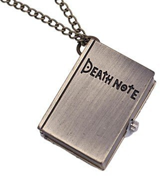 FENKOO Unisex Retro Death Note Buch Anhänger in Form von Quarz Taschenuhr mit Kette (Bronze)