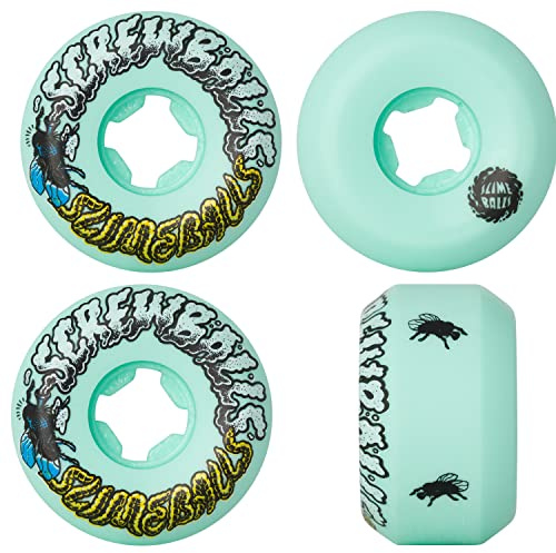 Slime Balls Santa Cruz Skateboard Wheels 53mm Screw Balls Speed Balls 99A Green