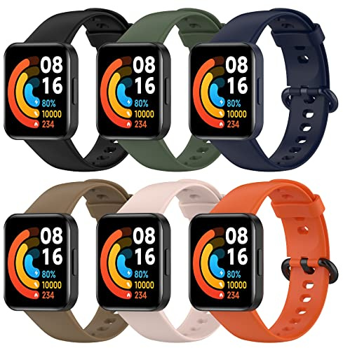 BDIG 6PCS Kompatibel Für Xiaomi Watch Lite 2 Armband, Sport Silikon Uhrenarmband Redmi Watch 2 Lite Smartwatch Ersatzarmband
