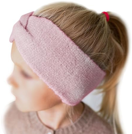Papierdrachen Bandeau pour enfant en tricot - Rose - Confortable et élégant avec nœuds - Accessoire parfait pour les garçons et les filles