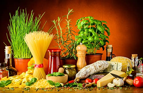 GEWÜRZE Fototapete VLIES-350x260 cm (5632A)-Küche Essen Bistro Bar Café Design Fotokunst Wandtapete-Inkl. Kleister-Vliestapete Bild Dekoration Wand-Dekor Moderne Motiv-Tapete Panorama Poster XXL