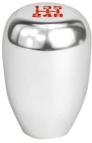 JNNJ Auto Schaltknauf Universal, Auto 5-Gang Schaltknauf, Schalthebel Mit 3 Adaptern, Aluminiumlegierung Schaltknauf-Adapter, Auto Styling Zubehör Racing Style(Silber)