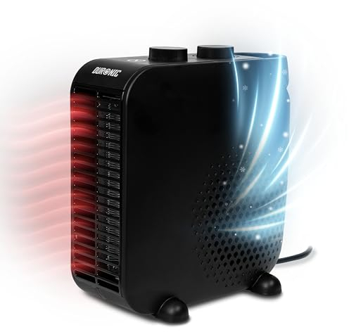 Duronic HV21 Heizlüfter, energiesparende Elektroheizung, Heizlüfter mit Überhitzungsschutz, 2000 Watt Heizung mit 2 Stufen, transportabler Heizkörper