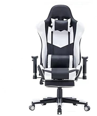 TREPKO Gaming-Stuhl, Gaming-Stuhl im Racing-Stil, Sitzkomfort-Computerstühle mit Kopfstütze und Lordosenstütze, höhenverstellbarer, neigbarer, ergonomischer Bürostuhl mit Fußstütze ziyu