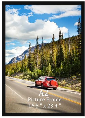 Giftgarden Cadre photo A2 en aluminium, noir, pour certificats et posters de 42 x 59,4 cm, grand simple