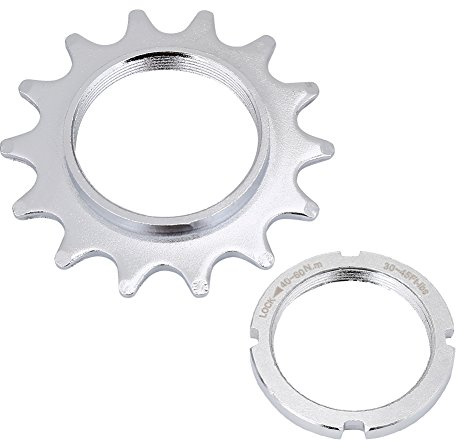 Rueda Libre de Bicicleta de Una Sola Velocidad, Piñón de Bicicleta de Acero Tipo Roscado Piezas de Repuesto de Rueda Libre con Anillo de Bloqueo para Bicicleta de Piñón Fijo (14T)