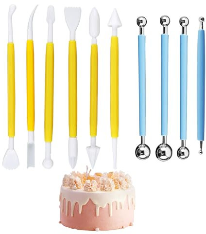 BDHYYM 12 Stück Fondant Modellierwerkzeug für die Fondant Herstellung,Fondant Werkzeuge Ausstecher, Tortendekoration, Fondant Herstellung, Ton Keramik Bildhauerei