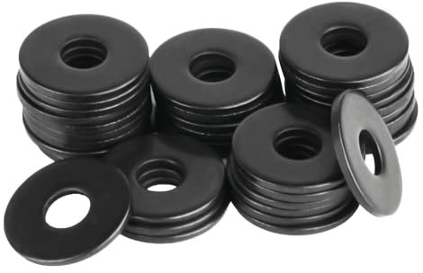 50 Pcs Rondelle M6, Rondelles Inox, Rondelle Metal, Rondelles Plates Acier Inoxydable Noires pour Vis et Boulons Filetés écrous, Réparation à Domicile, Bureau, Atelier (M6)