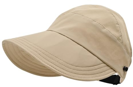 XFSRG Sombrero de Sol para Mujer Al Aire Libre UV Protección Verano Sombrero Plegable ala Ancha Playa Bucket Sombreros UPF 50+ Sombreros con Visera Packable Ajustable de Playa ala Ancha