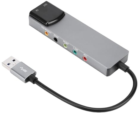 Plyisty 7.1 USB External Sound Card with SPDIF Digital Audio High Resolution Music Sound Card for Laptop Supports 7.1 5.1 and Dual Channel Output Aluminum Alloy Casing