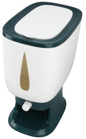 SIXRUN Dispensador de Arroz Transparente con Taza Medidora, Capacidad de 10 Kg, Gran Ahorro de Espacio para la Despensa de la Cocina del Hogar, Contenedor de Almacenamiento de Granos para un Control