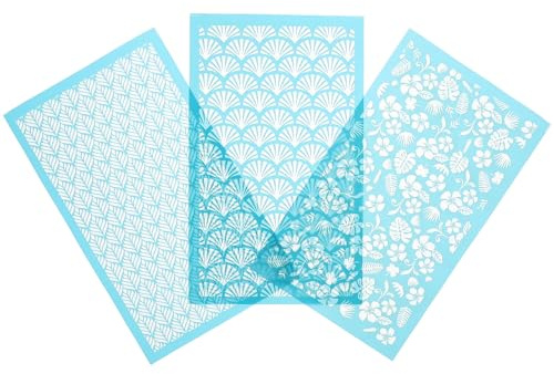 DECHOUS Pochoirs Sérigraphiques pour Argile Polymère 3 Pièces Modèles Réutilisables en Maille Lavable pour Travaux Manuels Pochoirs de Fabrication d'argile pour Loisirs Créatifs et