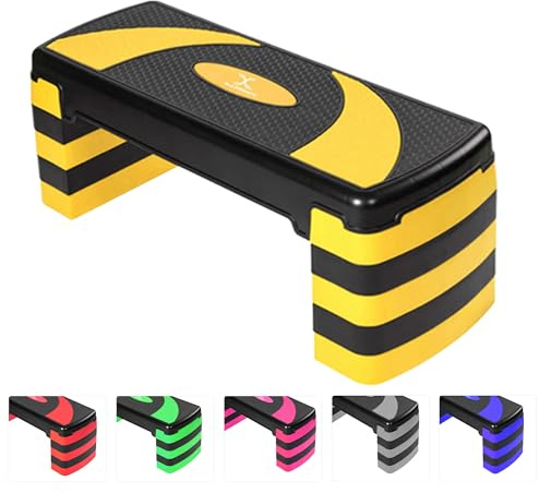 Max Strength Fitness Stepper pour Exercice Entraînement 5 Hauteur Réglable 10 cm 15 cm 20 cm 25 cm 30 cm Plate-forme antidérapante pour Exercice Aérobic Endurance Cardio Yoga Routines