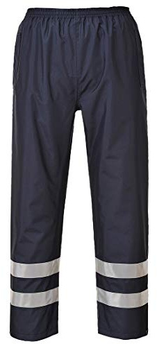 Portwest S481 Iona Lite Byxor Vattentät Reflekterande 300D Oxford Polyester | Marinblå, L, EN 343 Klass 3:1, EN 17353, Normal Passform, Justerbar Fåll, Tejpade Sömmar, Texpel Ståbeständig, Slitstark