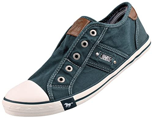 MUSTANG Damen Canvas Sneaker Blau/Grün, Schuhgröße:EUR 36