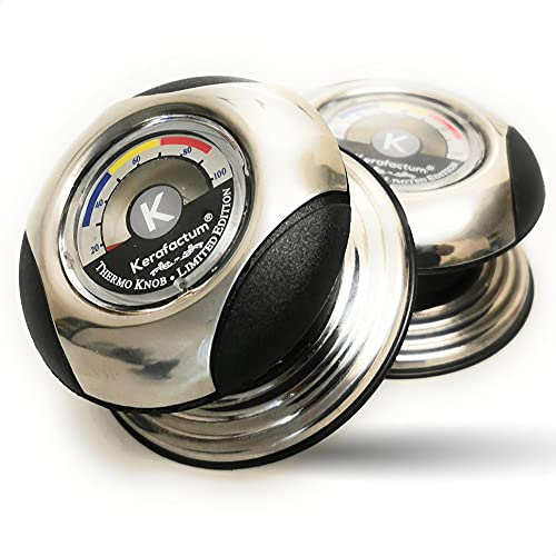 Kerafactum Thermomètre Bouton de Remplacement du thermocouple de la poignée du Pot Universelle Poignée Plastique en Ø 8,5 cm du Couvercle de Remplacement du Couvercle pour casseroles Couvercle 2 pcs.