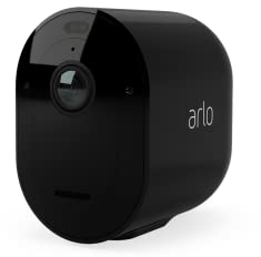 Arlo Pro 4 Security Camera Outdoor, 2K HDR, Wireless CCTV, 6-Month Battery, Colour Night Vision, 2-Way Audio, Built-in Siren, No Hub Needed, Free Trial of Arlo Secure Plan, Black