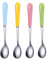 4pcs Stainless Steel Long Handle Latte Spoons Coffee Tea Dessert Silverware Yoghurt Stirring Spoon with Porcelain Handles for Weddings,Christmas,Birthdays