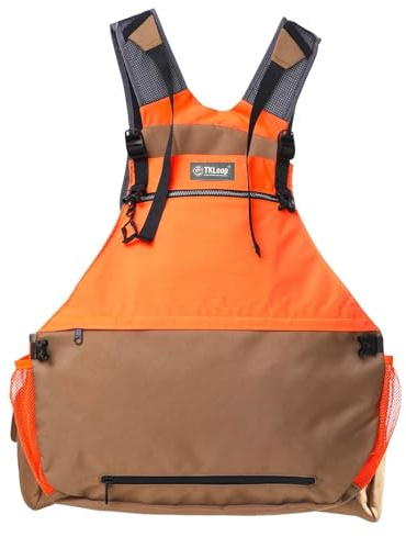 TKLoop Upland Hunting Vest Pheasant Upland Strap Bird Vest Tactical Vest Orange Brown with Blood-Proof Lining