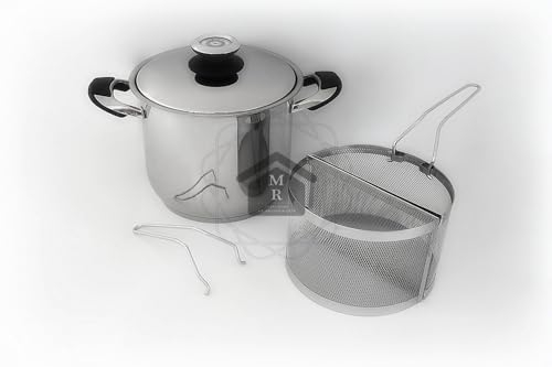 PENTOLA CUOCI PASTA SPAGHETTIERA, PASTAIOLA, 6 Pz PREZIOSA ACCIAIO INOX INDUZIONE