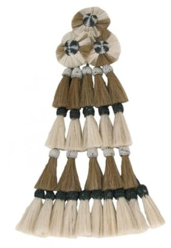 Mosquero de cerda Los Nietos Dressage | Color Blanco y camel | Equipamiento para el caballo | Producto de Guarnicionería | Tradición artesana | Los Nietos