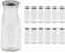 Vitrea 12 leere Glasflaschen 150ml Schraubverschluss Silber - Milchflaschen, Saftflaschen, kleine Flaschen zum Befüllen mit Deckel - für Milch, Saft, Smoothies, Öl - 12 Stück, TO43, Epi