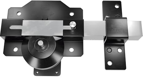 Amig - Cerrojo de Sobreponer de Alta Seguridad para Puertas - Longitud del cilindro: 50 mm de Largo - Medida de Placa: 90 x 154 mm - Sistema Antibumping - Acero - Negro - Incluye Tornillería