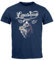 Neverless® Herren T-Shirt Trachtenshirt Hisch Alpen Edelweiß Schriftzug Lausbua Bayern Dialekt Fashion Navy 3XL