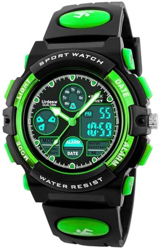Sport Digital Kids Watch, Multifunction Waterproof Watch for 6-15 Year Old Boys Gifts Electronic Toys Birthday with LED Light Alarm and Calendar Date