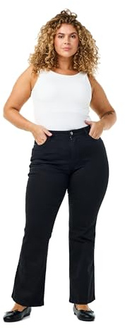 Zizzi Jean pour femme grandes tailles - Jean taille haute Bootcut avec stretch - Jambe évasée - Jean 5 poches en coton - Pantalon grande taille 42-56