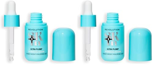 Revolution Skin, Ultra Plump Multi-Weight Hyaluronic Acid Hydrating Serum, Face Serum, Long-Lasting Hydration, Vegan & Cruelty-Free, 30ml (Pack of 2)
