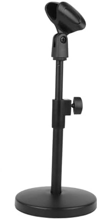 Zambuph Microphone Stand Desktop Mini Table Microphone Clip Adjustable Height Stand Holder Screencasting Recording Desktop Foldable Tripod Mic Clip