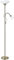 Eglo Lampadaire Up 2, lampe sur pied 2 flammes en métal bruni, verre et plastique blanc, lampe de salon avec interrupteur, projecteur de plafond avec lampe de lecture, prise E27 + E14